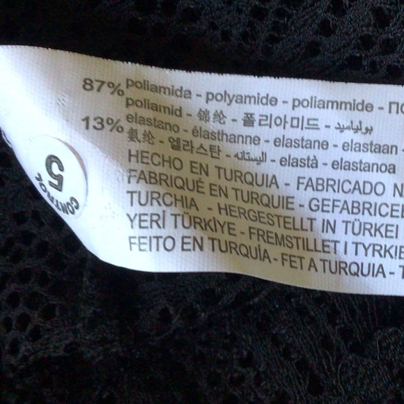 Zara Long sleeve scalloped hem lace top, black, large, NWTGS - Picture 8 of 8